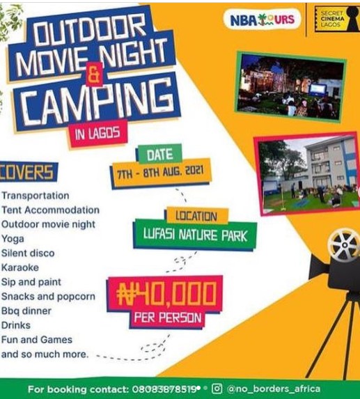 Outdoor Movie Night & Camping in Lagos