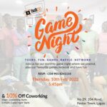 10 Feb. 2022, Game Night & 10% Off Coworking