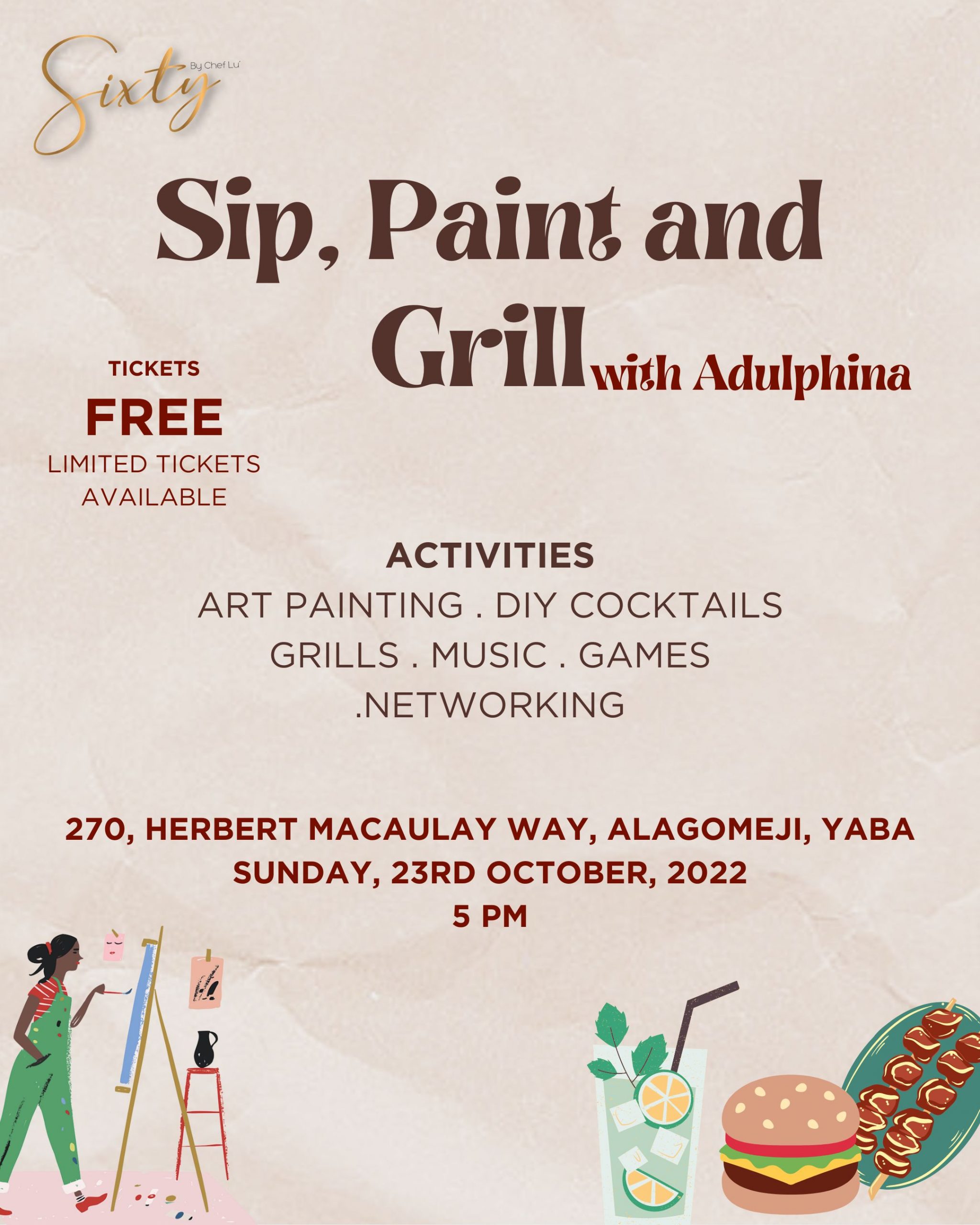 SIP, PAINT AND GRILL