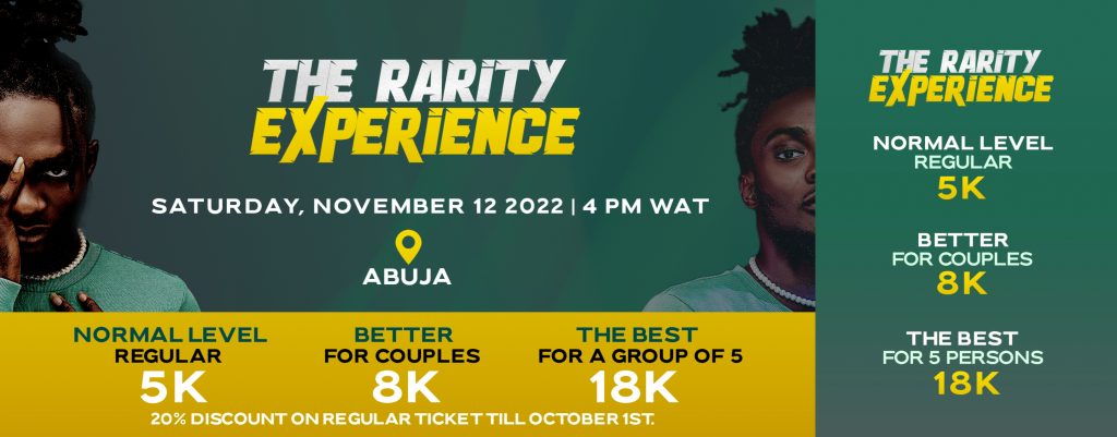 12 Nov. 2022, The Rarity Experience – Abuja