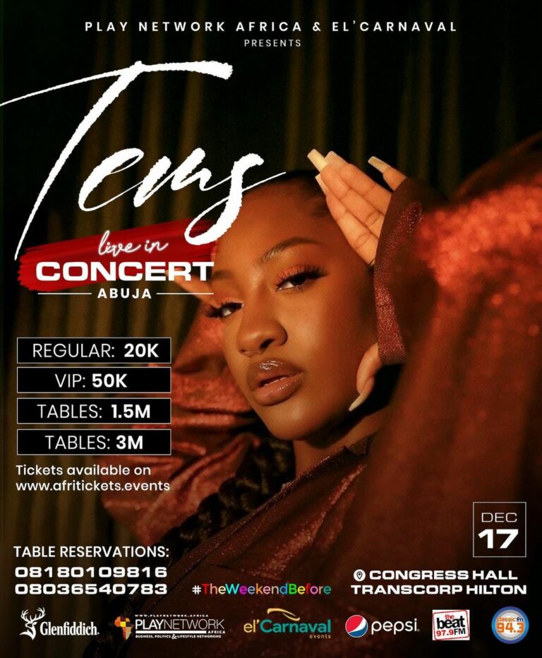 17 Dec. 2022, Tems Live In Concert Abuja turnuplagos