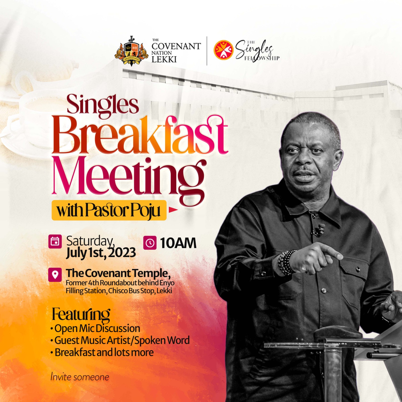 Singles Breakfast Meeting With Pastor Poju