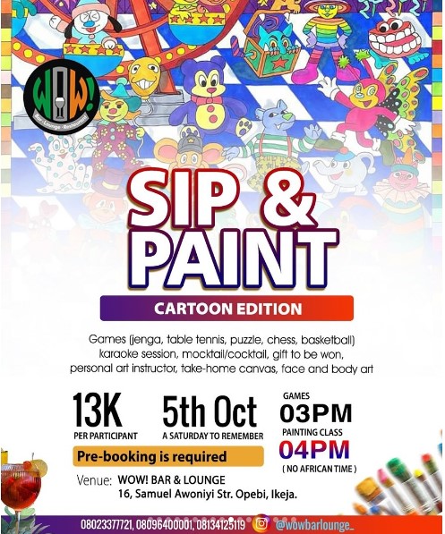 05 Oct. 2024, Sip & Paint – Cartoon Edition