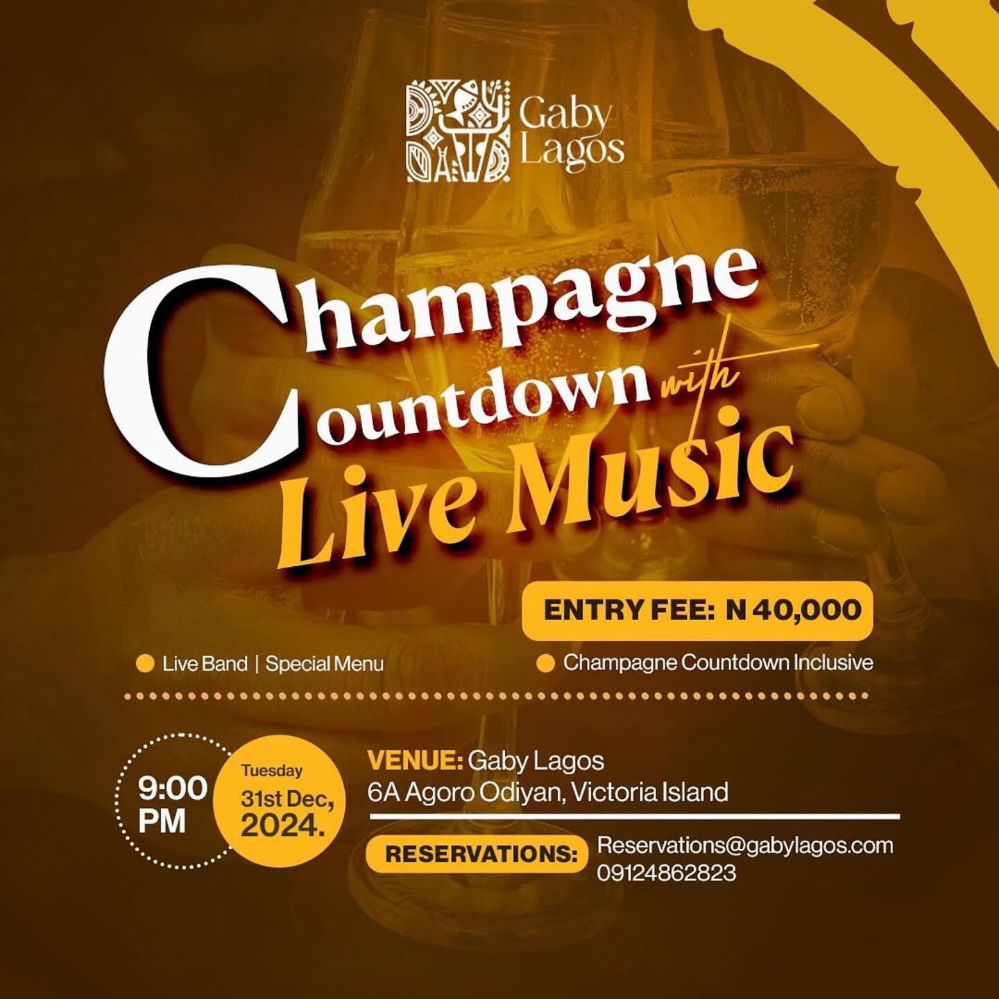 Champagne Countdown With Live Music