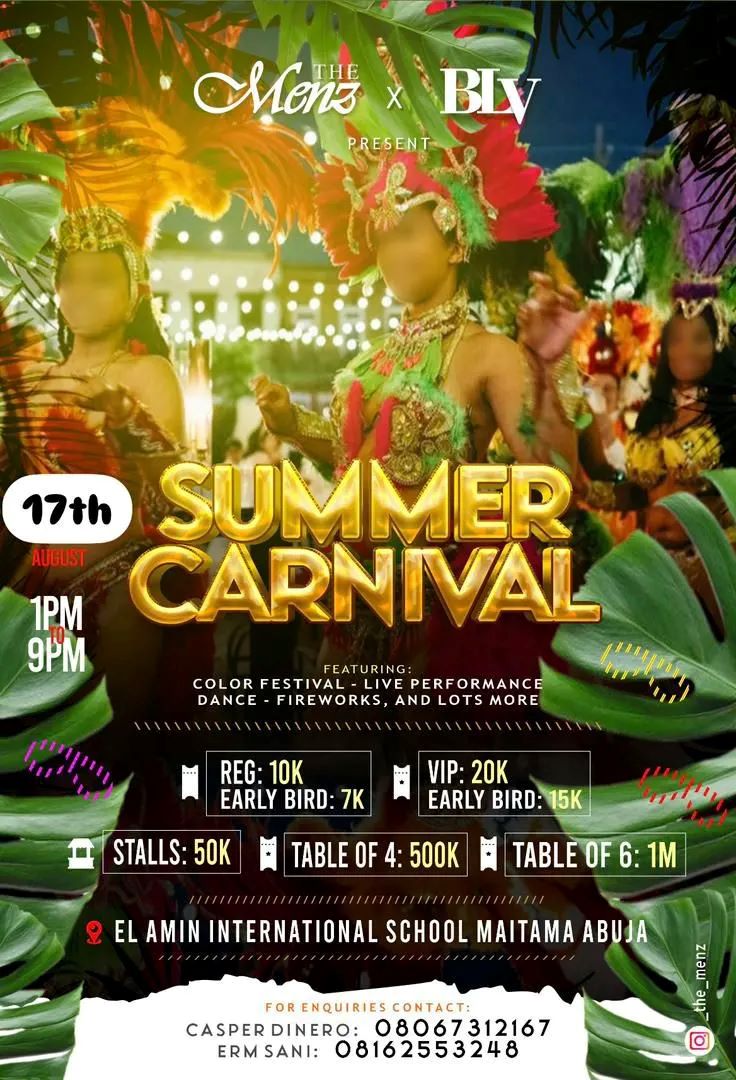17 Aug. 2025, Summer Carnival – Abuja