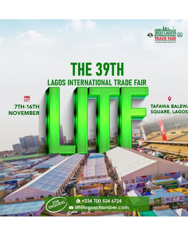 07 – 16 Nov. 2025, Lagos International Trade Fair