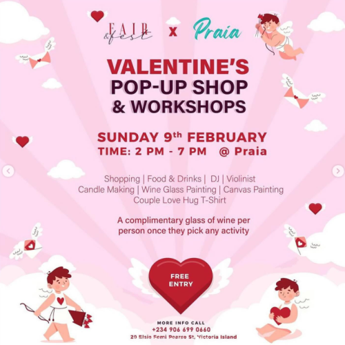 09 Feb. 2025, Valentine’s Pop up Shop & Workshops