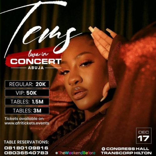 17 Dec. 2022, Tems Live In Concert – Abuja