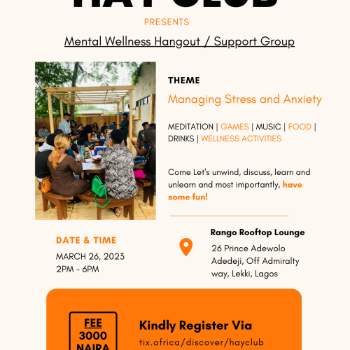 26 Mar. 2023, Hay Foundation Mental Wellness Hangout