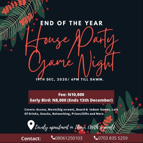 19 Dec. 2020, End of the Year House Party Game Night