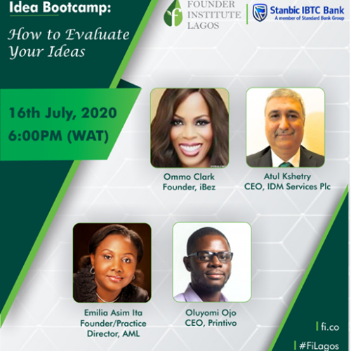 16 Jul. 2020, Lagos Online Startup Idea Bootcamp