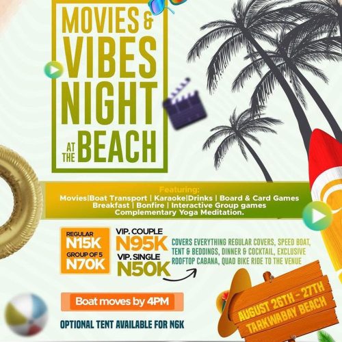 26 – 27 Aug. 2023, Movies & Vibes Night at the Beach