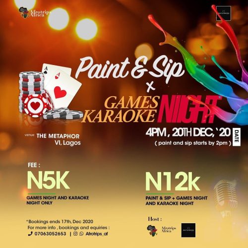 20 Dec. 2020, Paint and Sip + Games/Karaoke Night