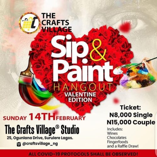 14 Feb. 2021, Sip & Paint Hangout