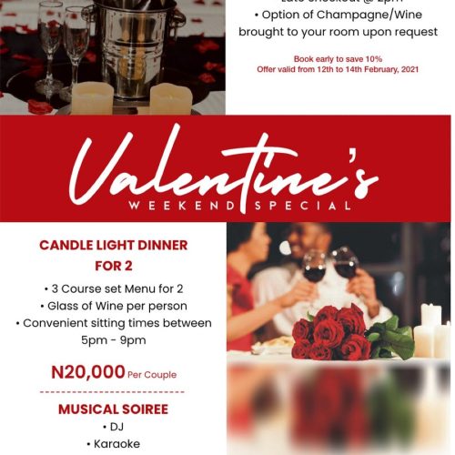 12 – 14 Feb. 2021, Valentine’s Weekend Special