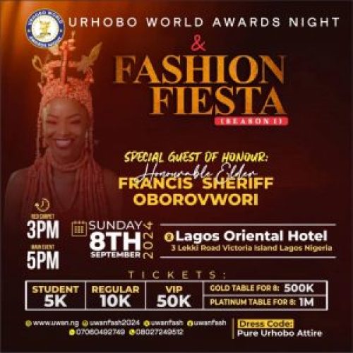 08 sep. 2024, Urhobo World Awards Night & Fashion Fiesta Season