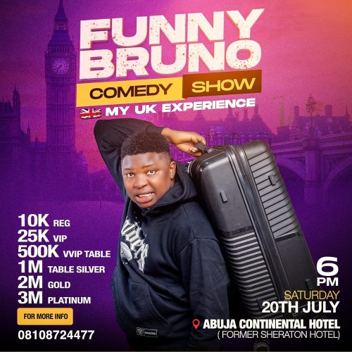 20 July. 2024, FUNNY BRUNO COMEDY SHOW -MY UK EXPERIENCE