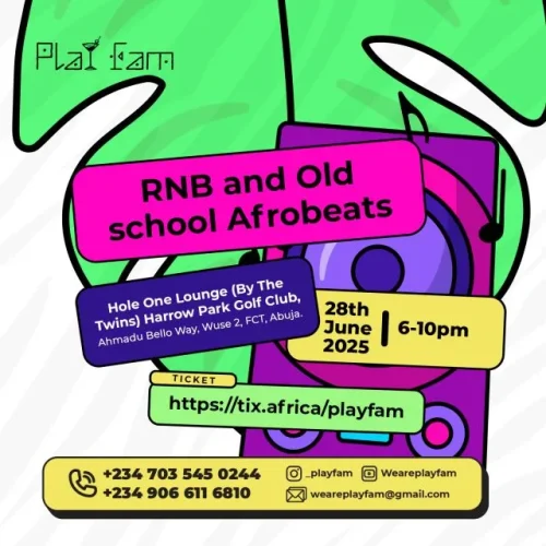 28 Jun. 2025, RNB And Old School Afrobeats – Abuja