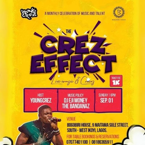 01 Sep. 2024, The Crez Effect, Live Music & Covers